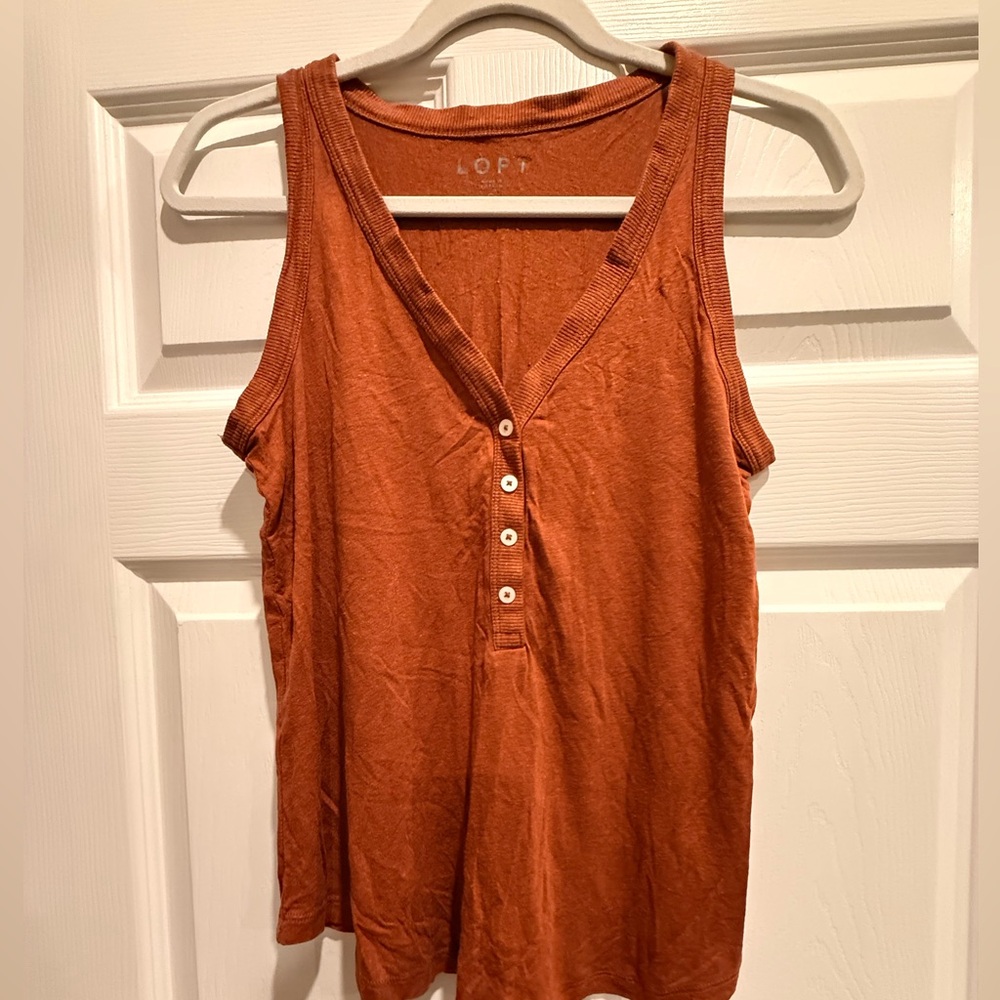 LOFT Women's Burnt Orange Tank Top